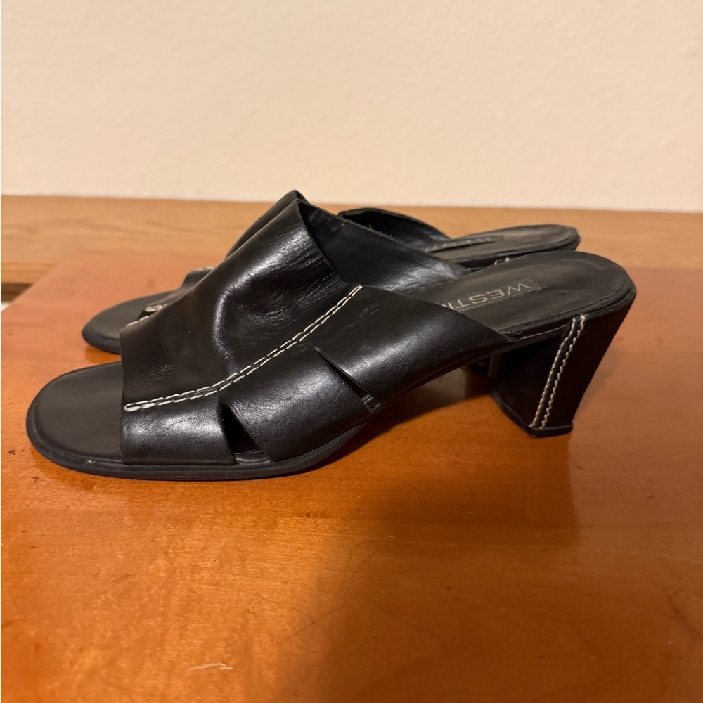 Westies Black Women's Heeled Sandals Leather Vintage‎